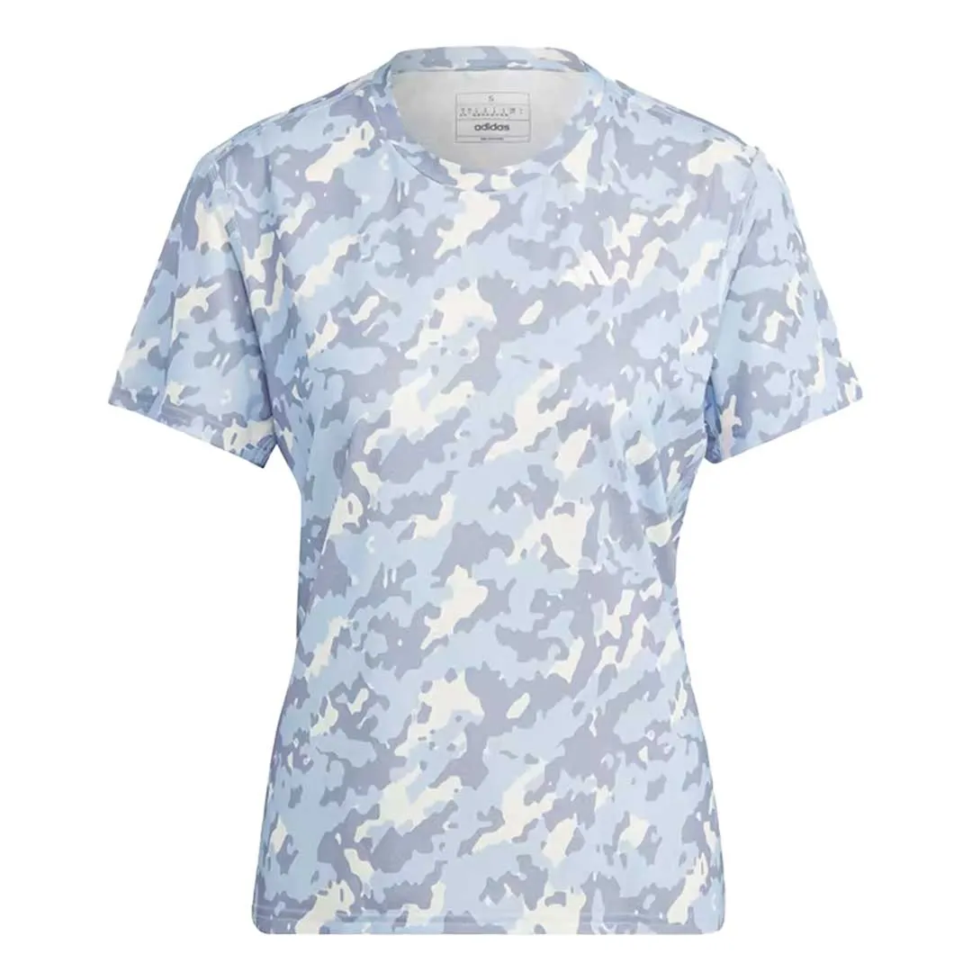 Strong Zip Fire Retardant Treated Fabric adidas - Women's Own The Run AOP T-Shirt (HR9975)