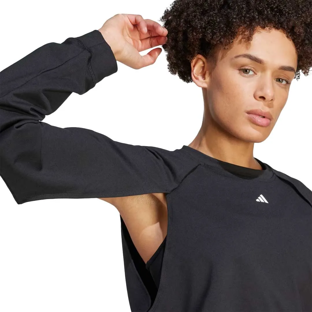Urban Hike Style Layer Friendly Shape adidas - Women's Power AEROREADY Crop Cover-Up Sweatshirt (IM2692)
