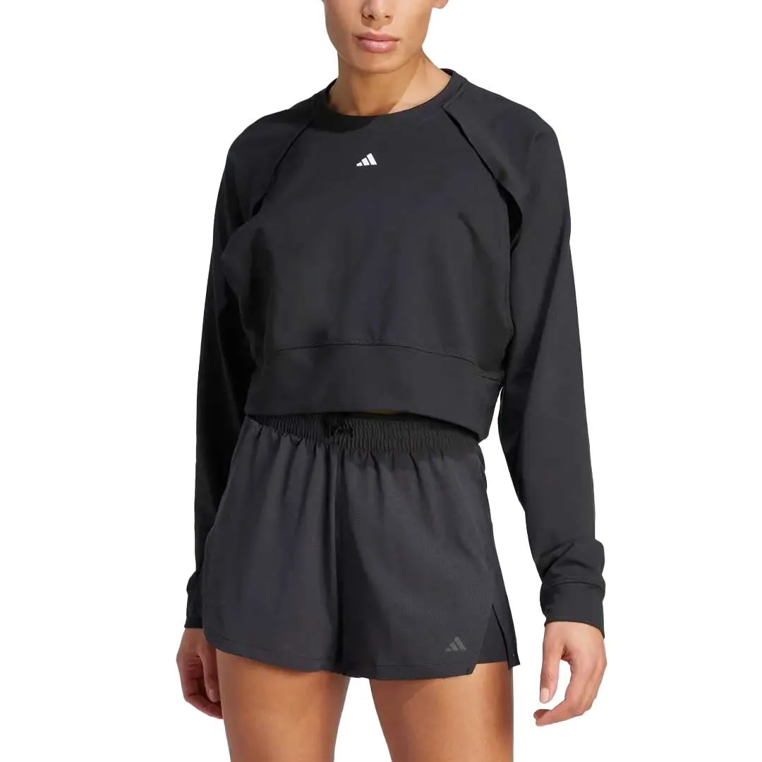 adidas - Women's Power AEROREADY Crop Cover-Up Sweatshirt (IM2692) Modular Layering System