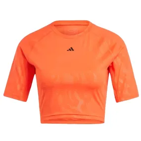 adidas - Women's Power Cropped T-Shirt (IN6207) waterproof construction elastic waistband
