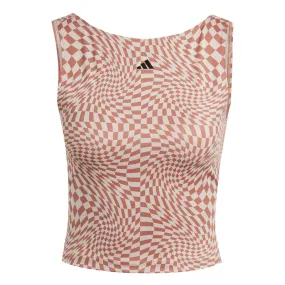 adidas - Women's Print Clash Yoga Tank Top (HY2601) RubberizedButtonClosures Logo Free Style