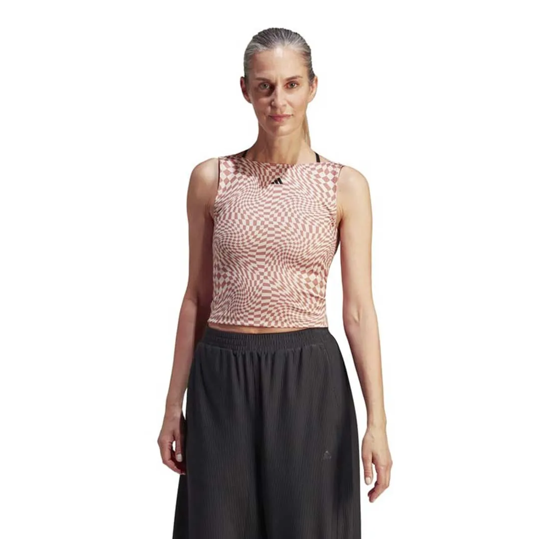 All Season Anti Slip Interior adidas - Women's Print Clash Yoga Tank Top (HY2601)