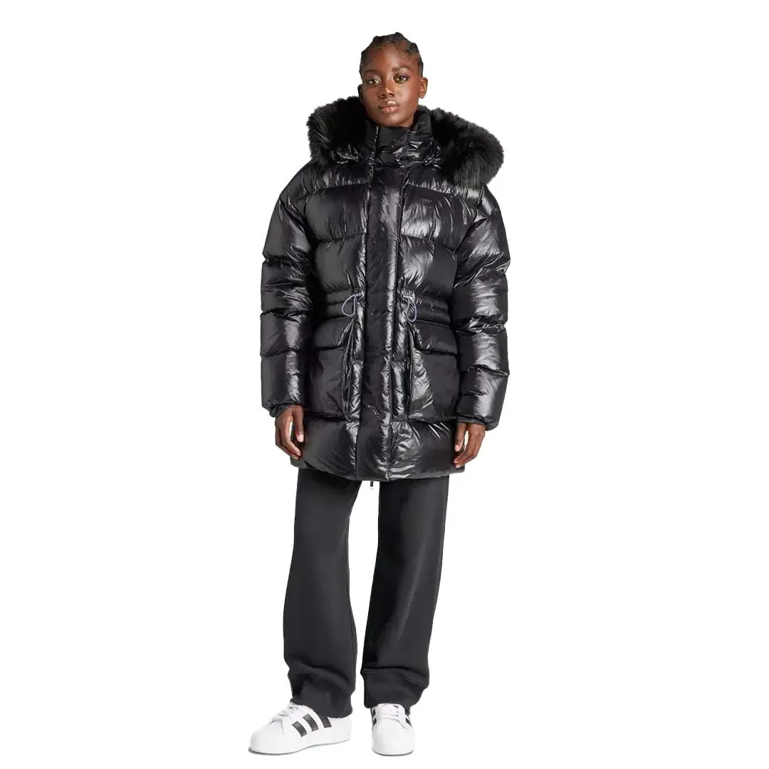 Oversized style ContouredShoulderFit adidas - Women's Puffed Long Fur Jacket (IR7117)