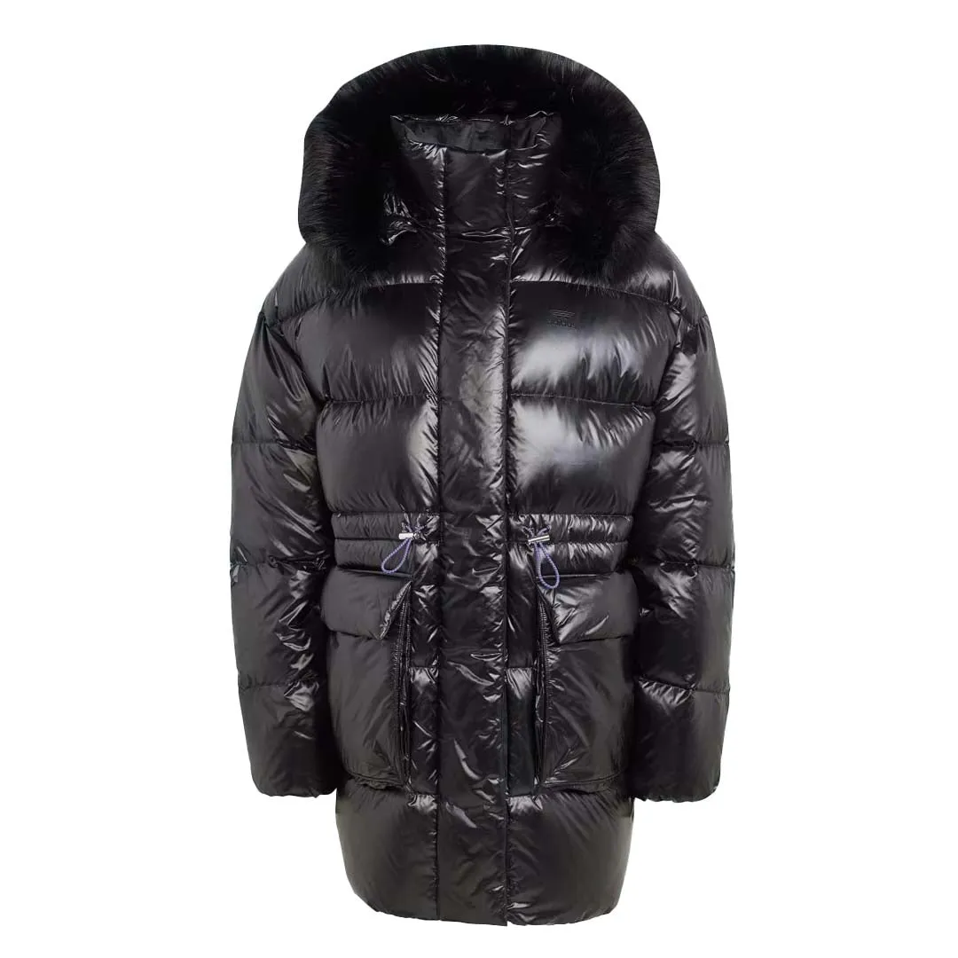 adidas - Women's Puffed Long Fur Jacket (IR7117) AllPurposeFastening Hidden Pocket System