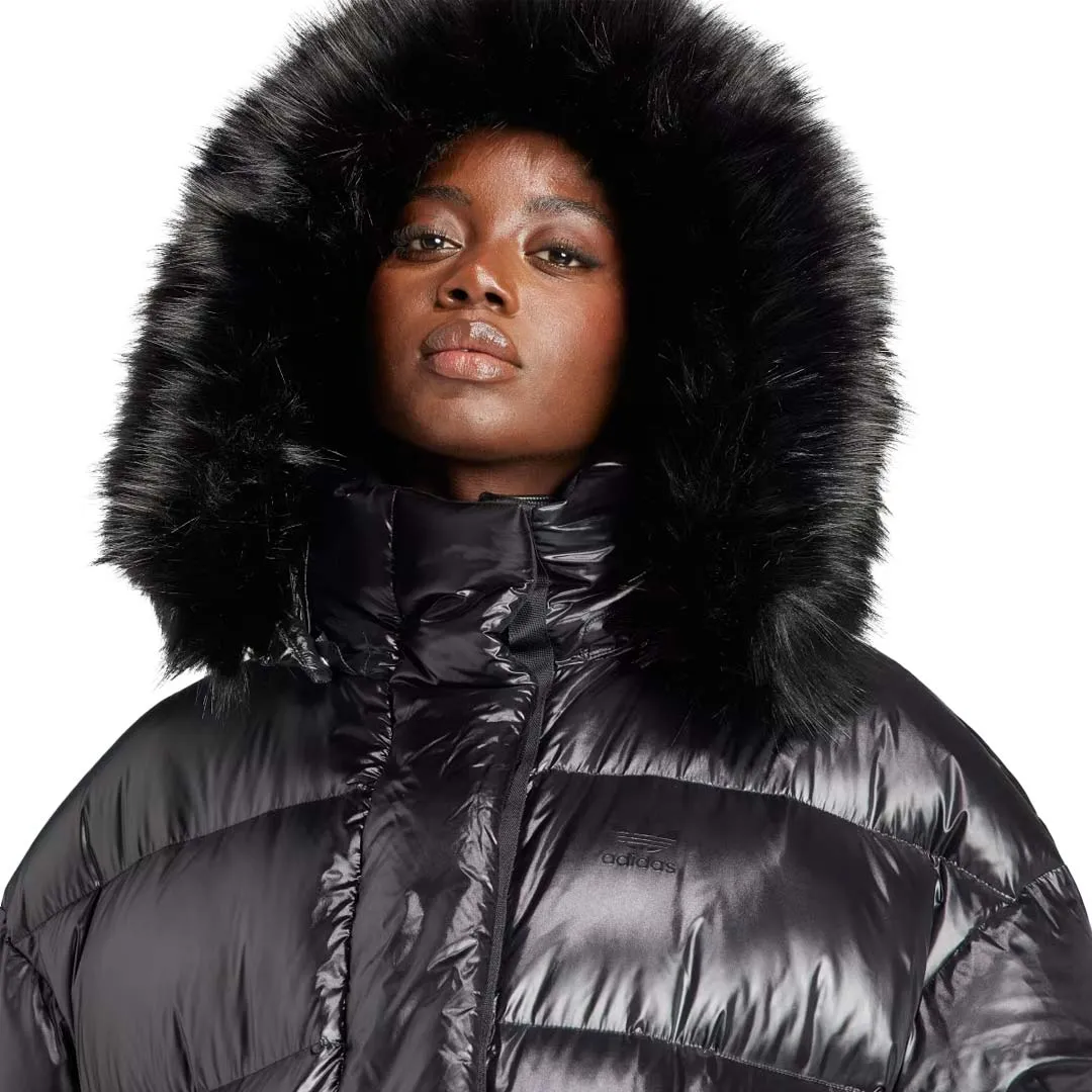 adidas - Women's Puffed Long Fur Jacket (IR7117) Casual Street Style