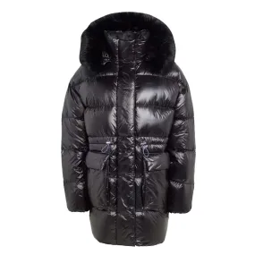 adidas - Women's Puffed Long Fur Jacket (IR7117) AllPurposeFastening Hidden Pocket System