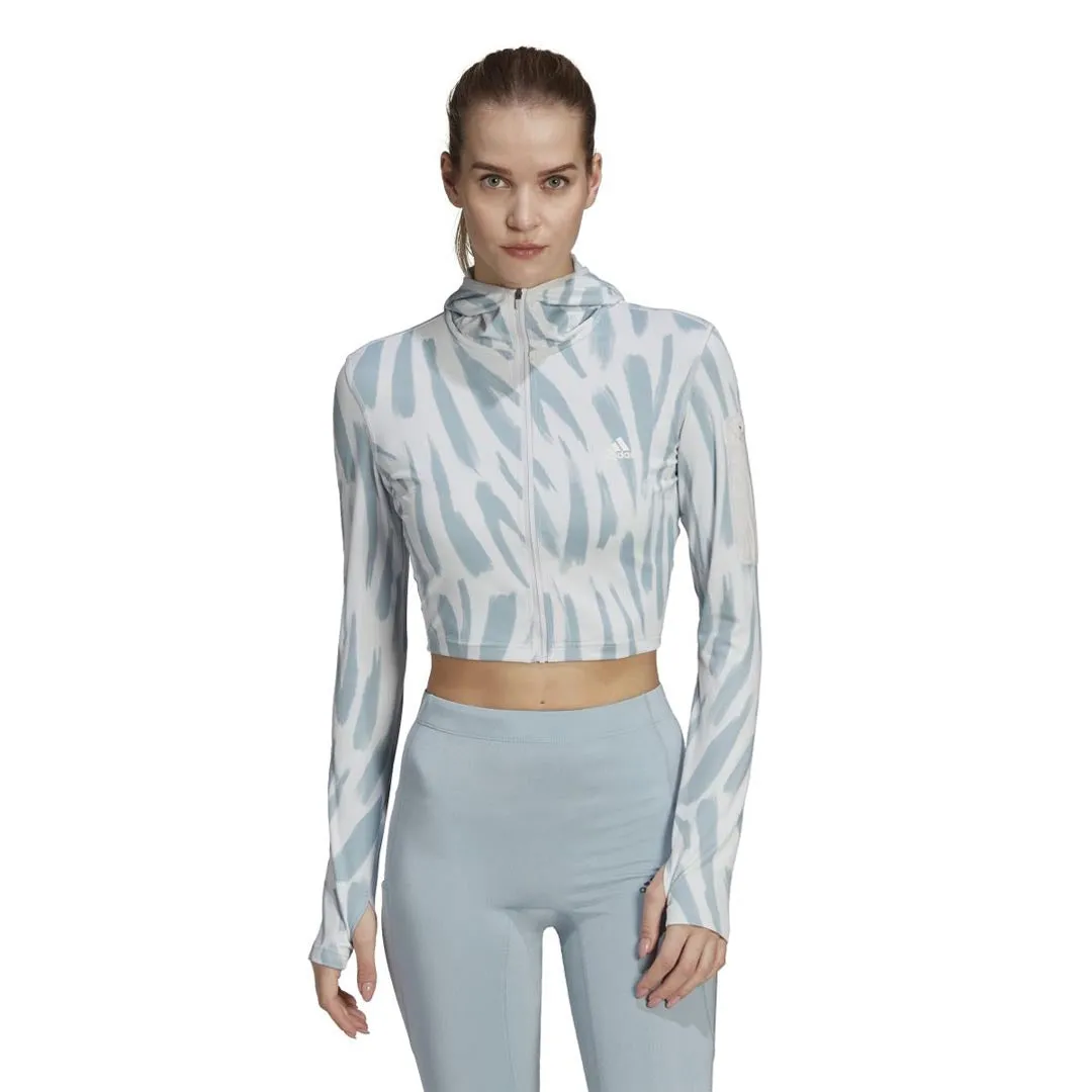 City Wear Top Guard adidas - Women's Run Icons All Over Print Hooded Long Sleeve Top (HE0354)