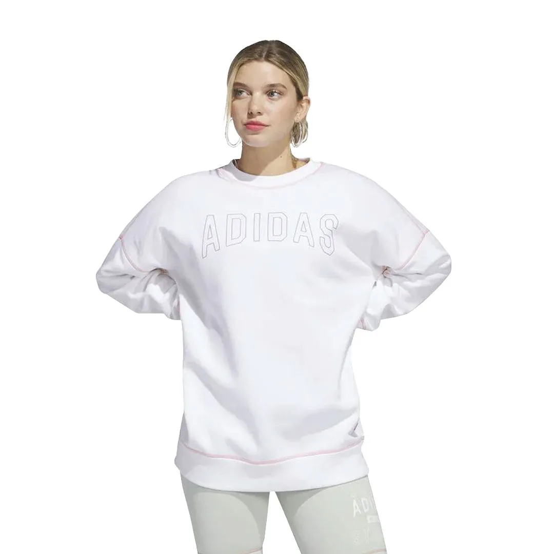 adidas - Women's Statement Boyfriend Crew Sweatshirt (IC1644) Easy Clean Material CompressionResistant