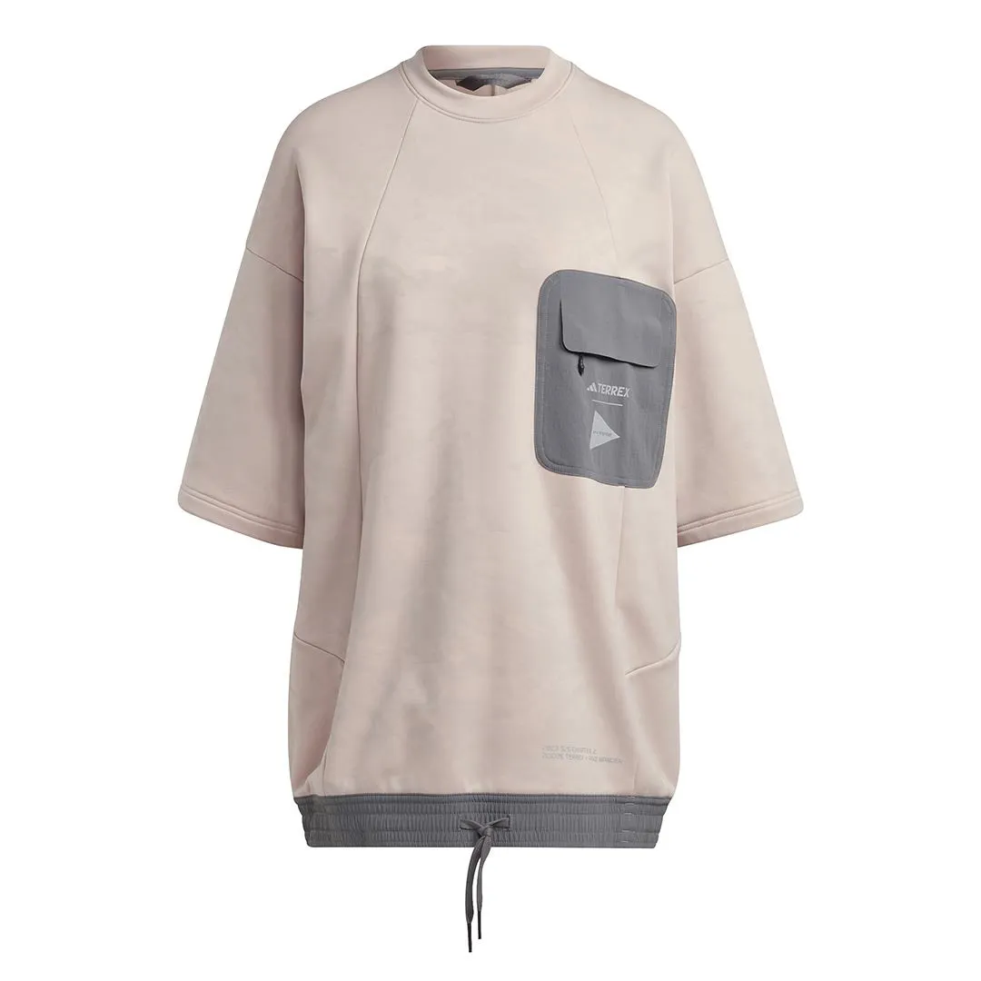 Adjustable Drawstring Waist RubberizedButtonClosures adidas - Women's Terrex x and Wander Fleece T-Shirt (HR7137)