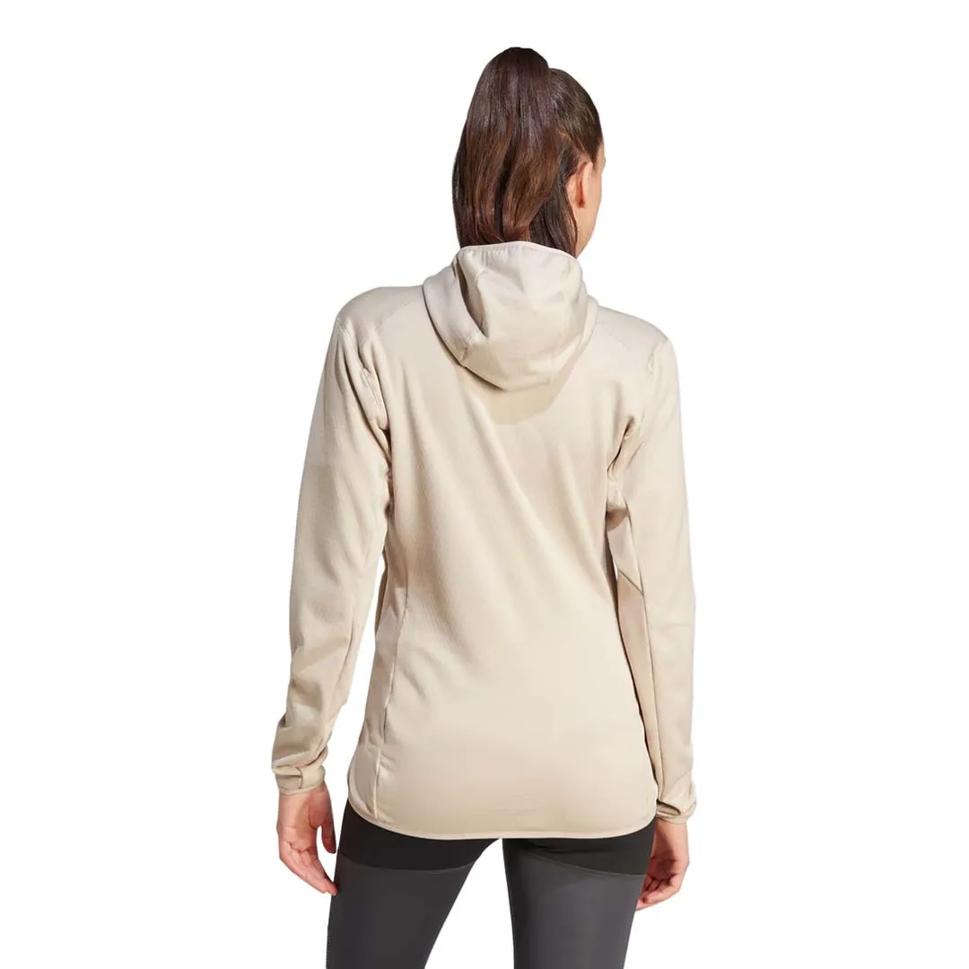 adidas - Women's Terrex Xperior Light FLC Hooded Jacket (IB1820) On The Go Organic Cotton Blend