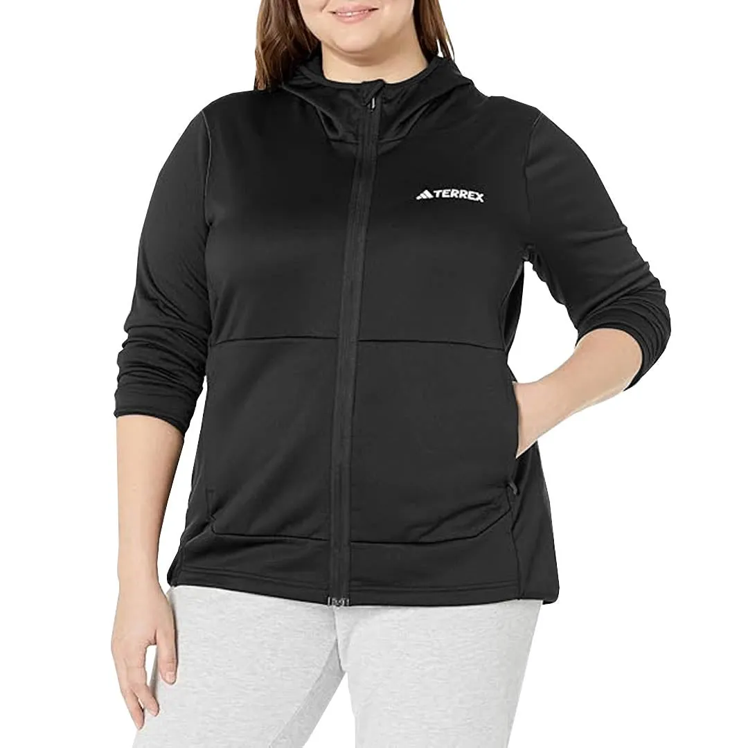adidas - Women's Terrex Xperior Lightweight Fleece Jacket (Plus Size) (HY4275) Four Way Stretch NonRestrictiveCut