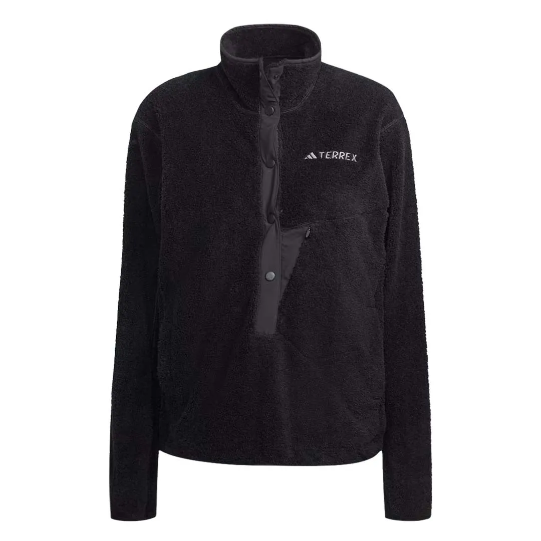 adidas - Women's Terrex Xploric High Pile Fleece Pullover Sweatshirt (IB6555) Non Irritating Lining Refined Casual