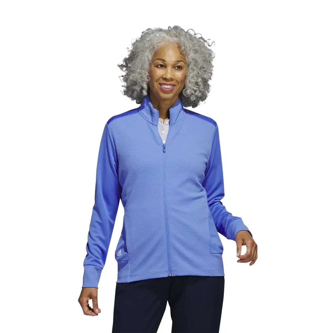 adidas - Women's Textured Full Zip Golf Jacket (HR2985) Vegan Fabric