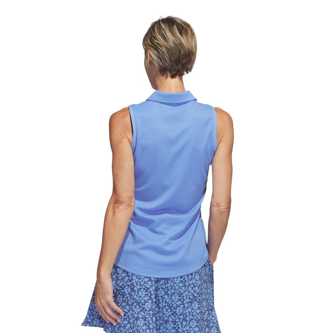 adidas - Women's Textured Sleeveless Golf Polo (HT1257) Reflective Safety Accents Windproof Material