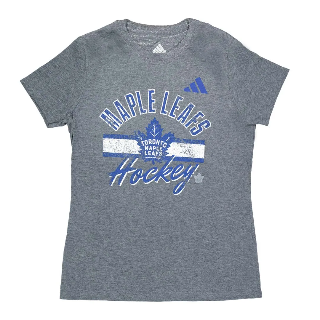 adidas - Women's Toronto Maple Leafs Blend T-Shirt (IB5627) Bonded Hemline AllDay Comfort Design