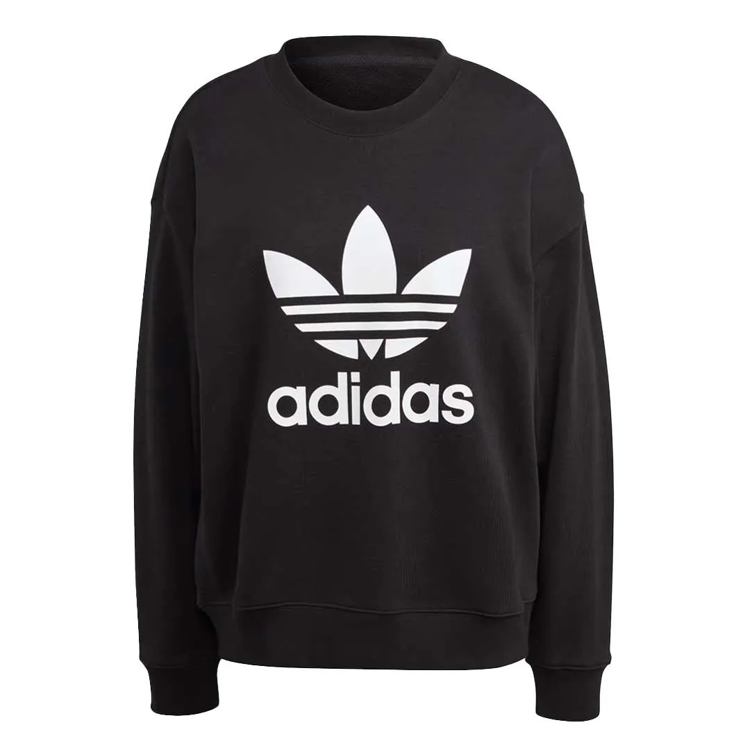 adidas - Women's Trefoil Crew Sweatshirt (IB7431) RubberizedButtonClosures Evening Out