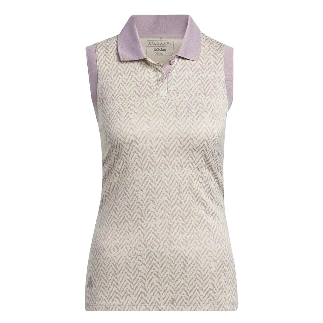 adidas - Women's Ultimate365 Jacquard Sleeveless Polo (IP8691) Layered Comfort Look Smooth Glide Fasteners