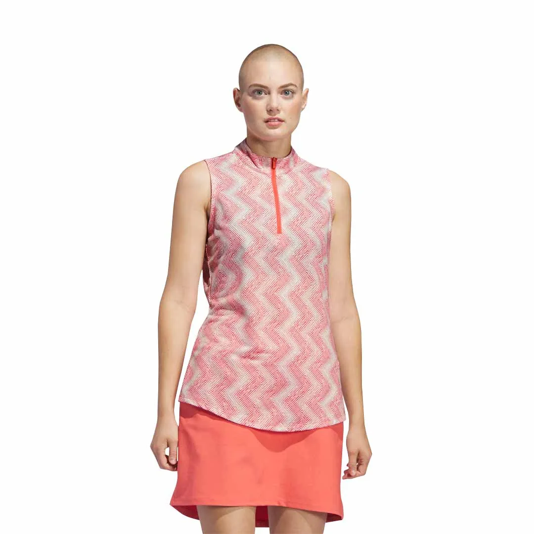 adidas - Women's Ultimate365 Ottoman Printed Sleeveless Polo (IP4233) Light Reflective Logos