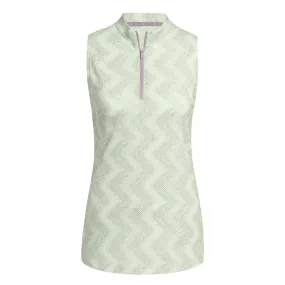 adidas - Women's Ultimate365 Ottoman Printed Sleeveless Polo (IP8689) WaterResistantFabric UV protection layer