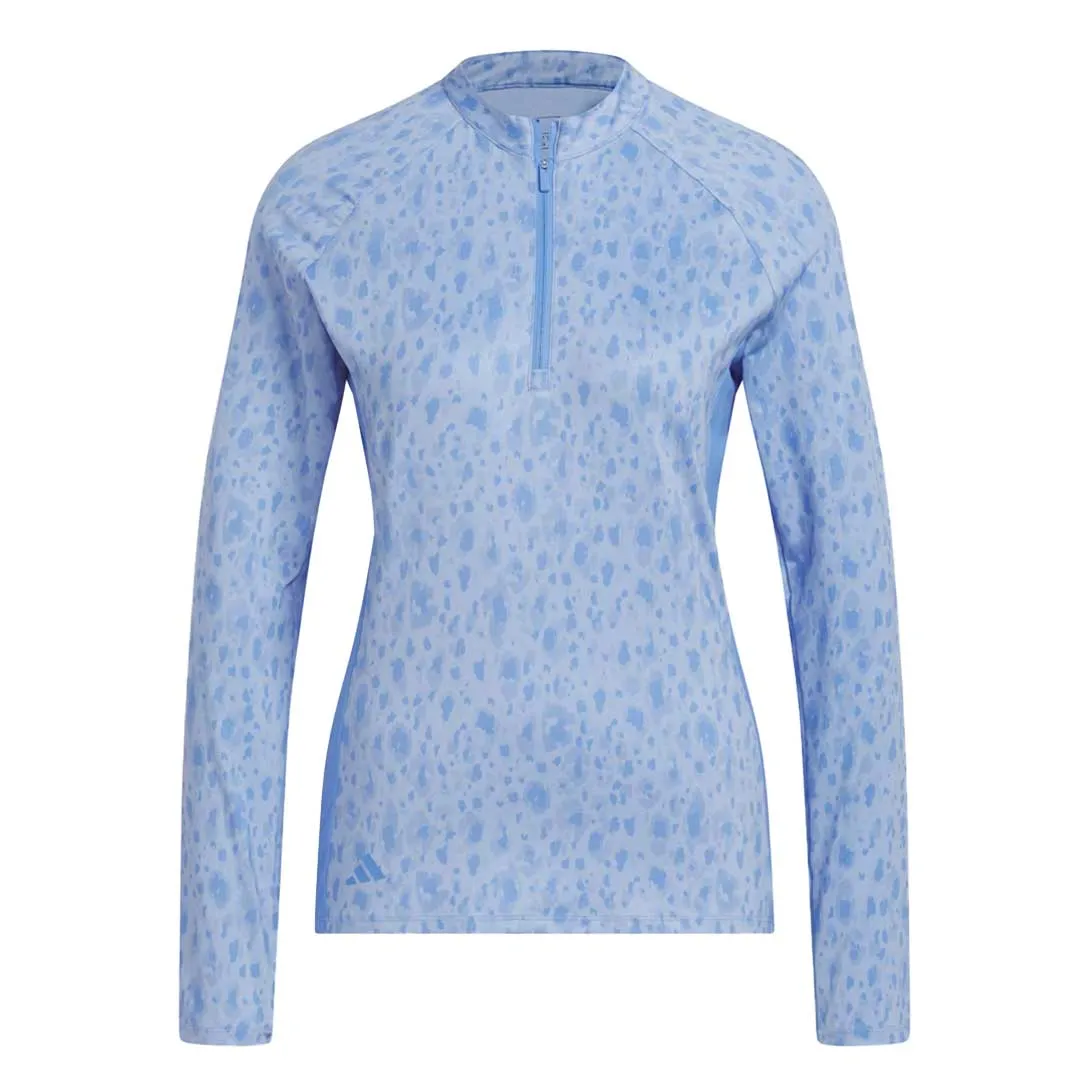 adidas - Women's Ultimate365 Quarter Zip Long Sleeve Golf Polo (Plus Size) (HT1248) Stripe Look Breezy Layer Option