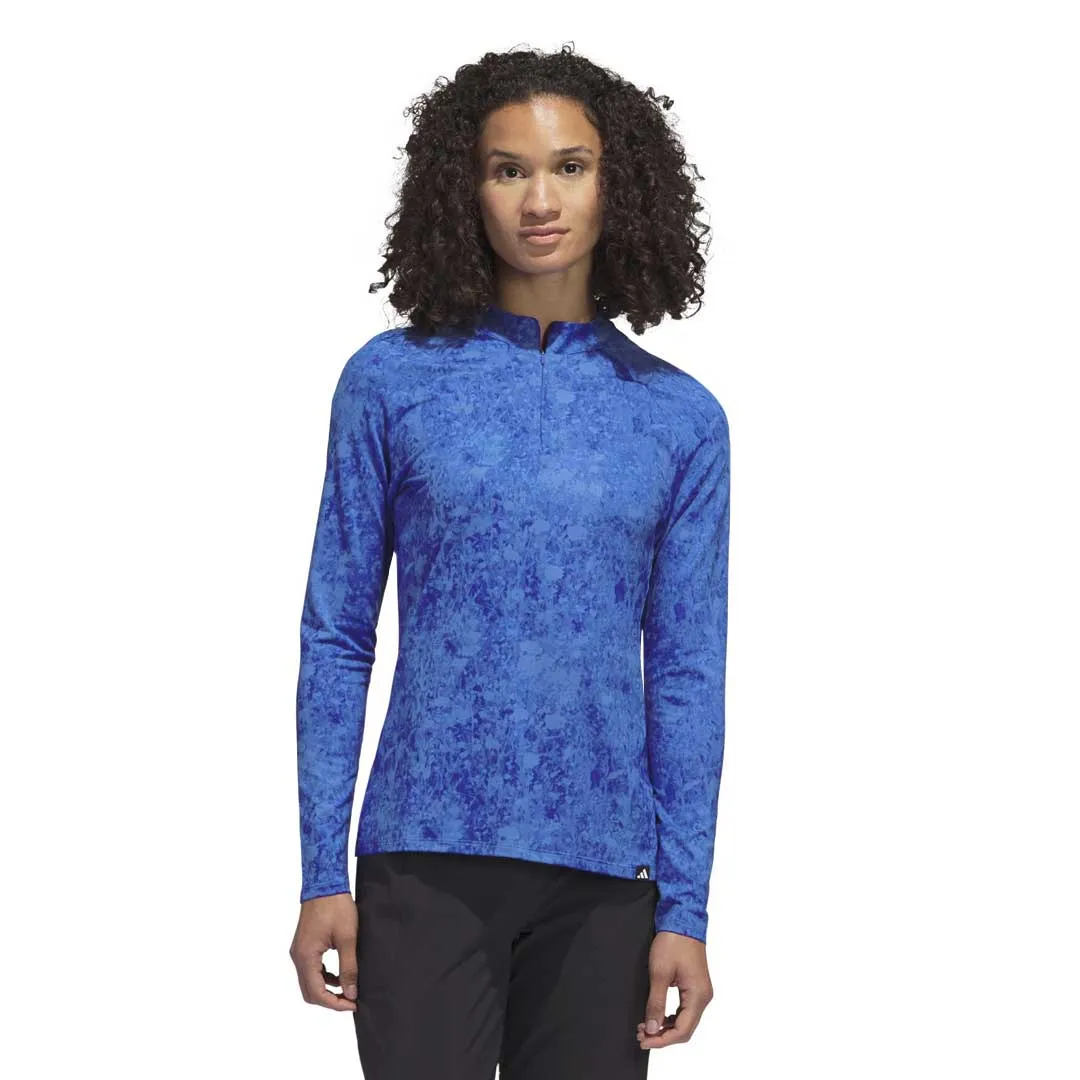 Layered Neckline StretchableMaterial adidas - Women's Ultimate365 Tour Long Sleeve Printed 1/4 Zip Polo (HT1230)
