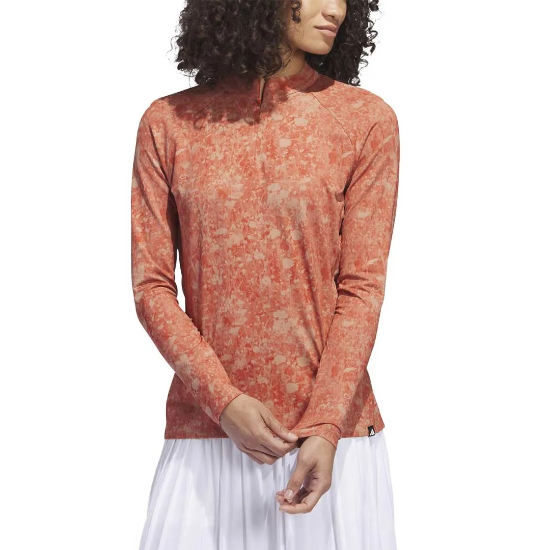 adidas - Women's Ultimate365 Tour Long Sleeve Printed Golf Polo (HS8979) Adjustable Cuff System Quick Dry Performance