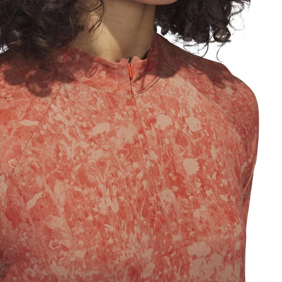 adidas - Women's Ultimate365 Tour Long Sleeve Printed Golf Polo (HS8979) Windproof Hood ErgonomicSleeveCut