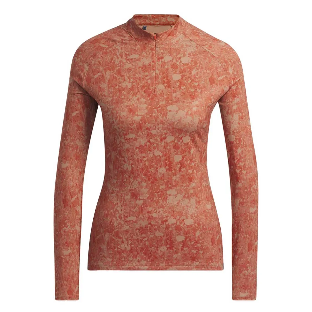 adidas - Women's Ultimate365 Tour Long Sleeve Printed Golf Polo (HS8979) Chill Look Travel Light Fit