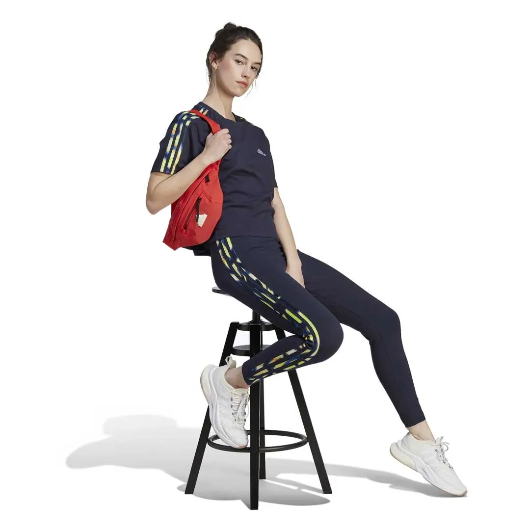 adidas - Women's Vibrant Print 3-Stripes Cotton Crop T-Shirt (IL5868) Articulated Knees Teflon Coated