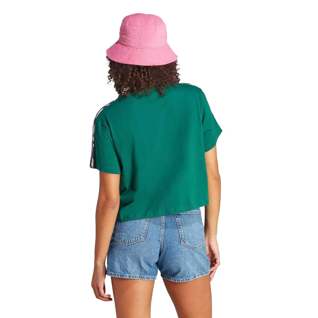 All Day Fit understated look adidas - Women's Vibrant Print 3-Stripes Cotton Crop T-Shirt (IL5869)