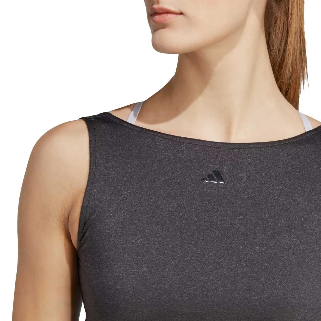 adidas - Women's Yoga Studio Crop Tank Top (HS8120) Gloss Free Texture Light Reflective Logos