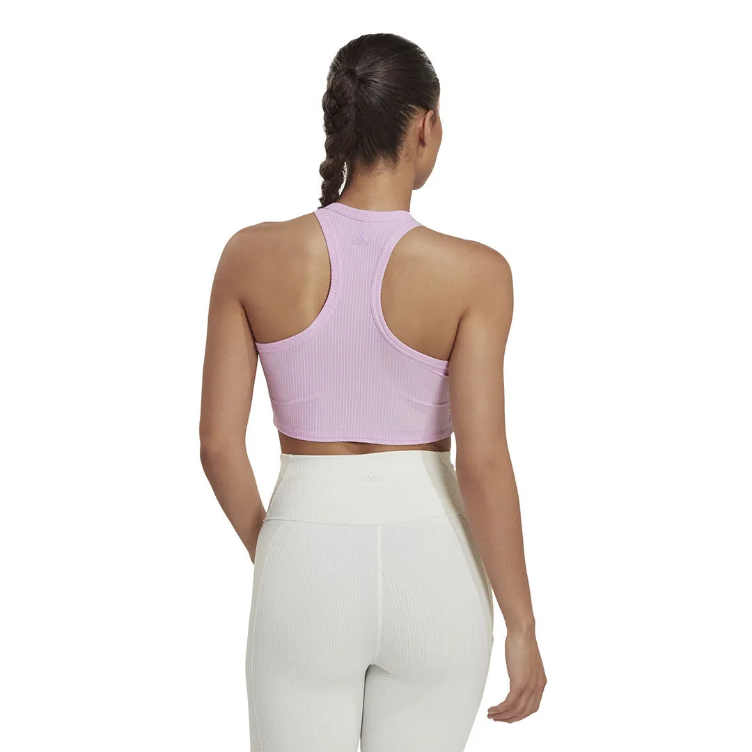 adidas - Women's Yoga Studio Wrapped Rib Tank Top (HP1967) Glossy Finish