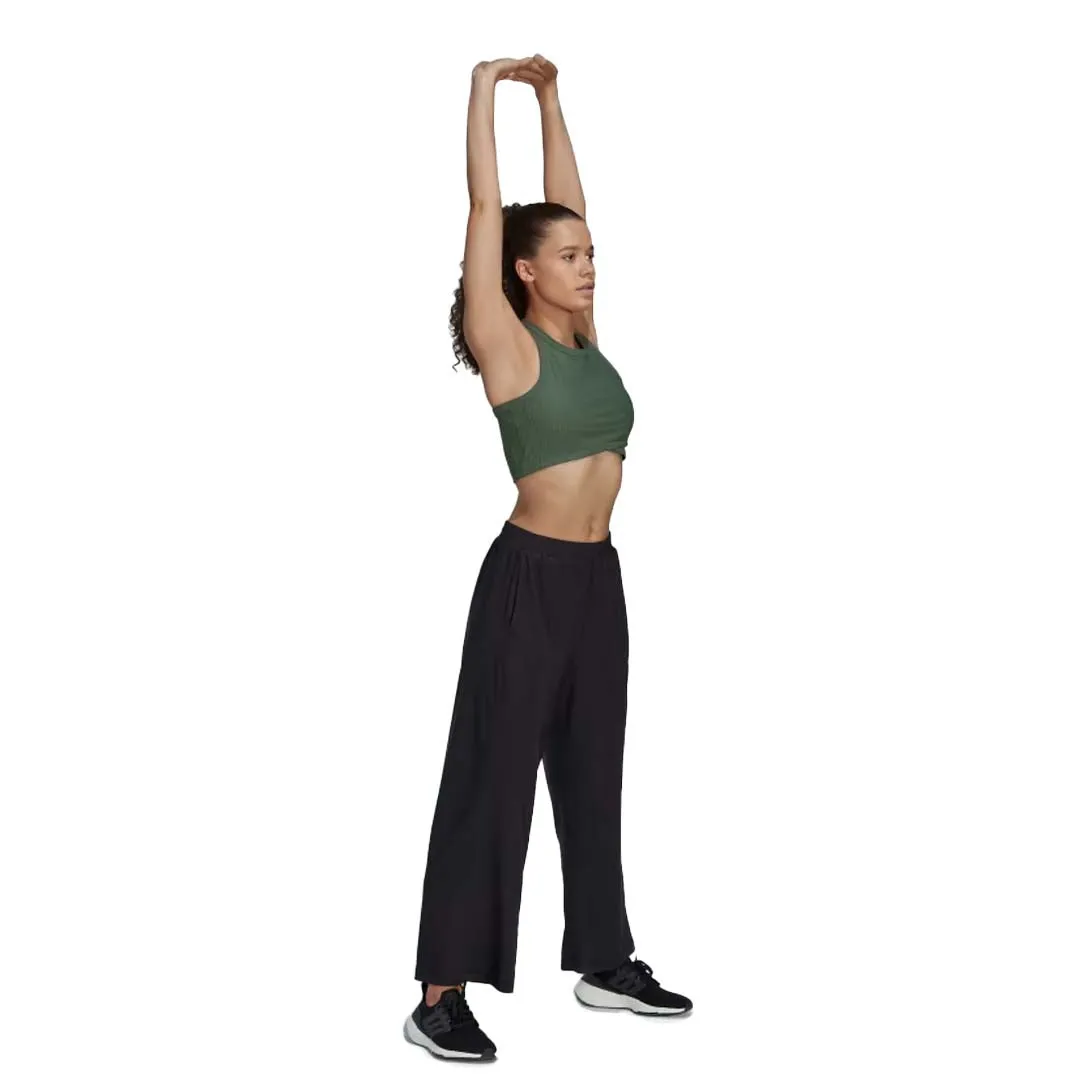 adidas - Women's Yoga Studio Wrapped Ribbed Sports Bra (HP1969) Button Fastenings Compression Fit Design