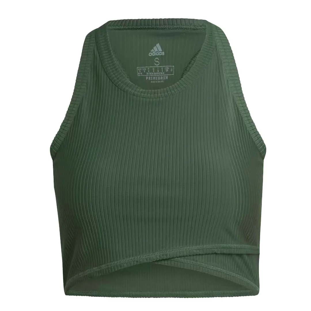 Light Reflective Logos ThermalReflective adidas - Women's Yoga Studio Wrapped Ribbed Sports Bra (HP1969)