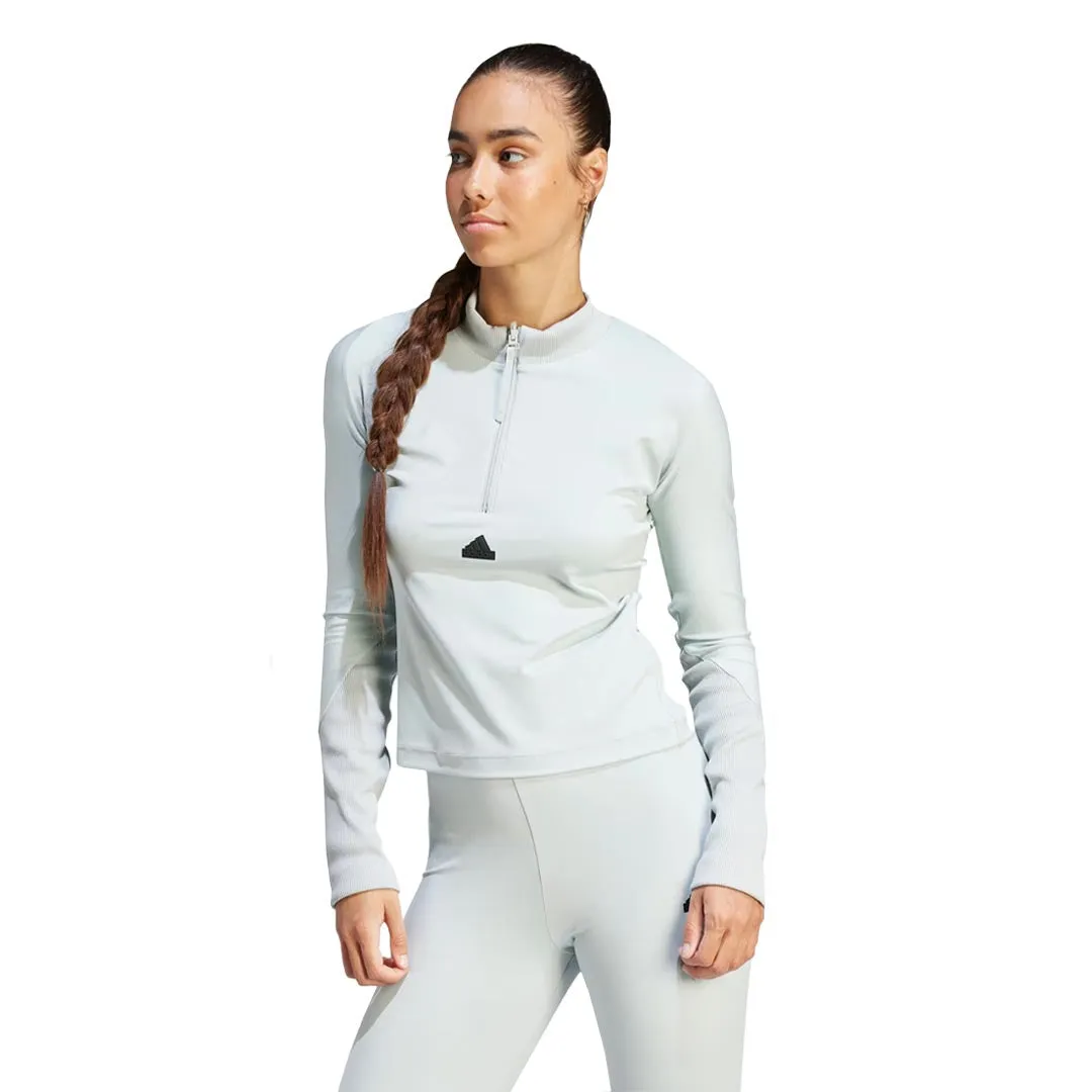 adidas - Women's Z.N.E. 1/2 Zip Long Sleeve T-Shirt (IM4919) Ergonomic Cut