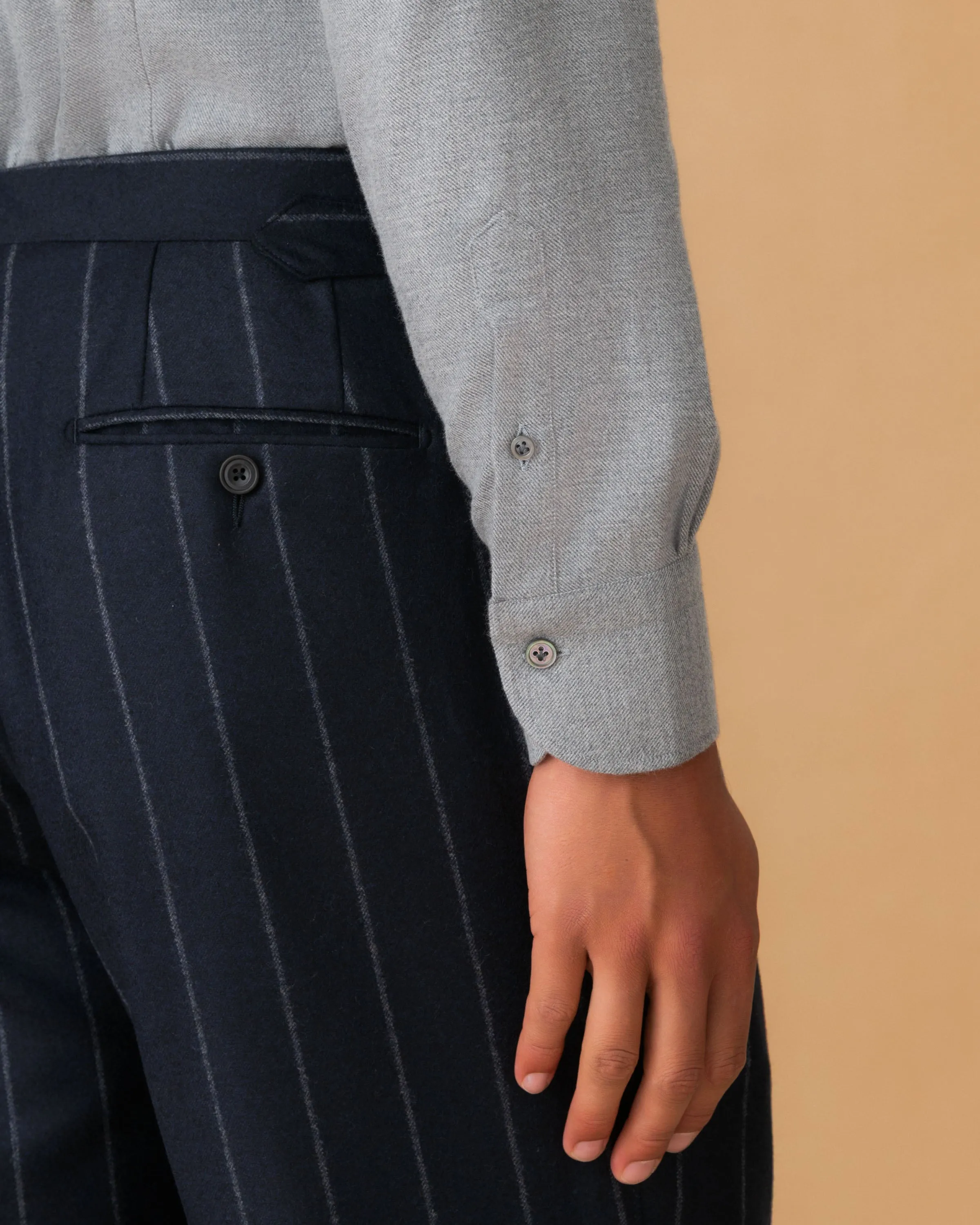 Flannel Point Collar Shirt Pre Shrunk Cotton Blend