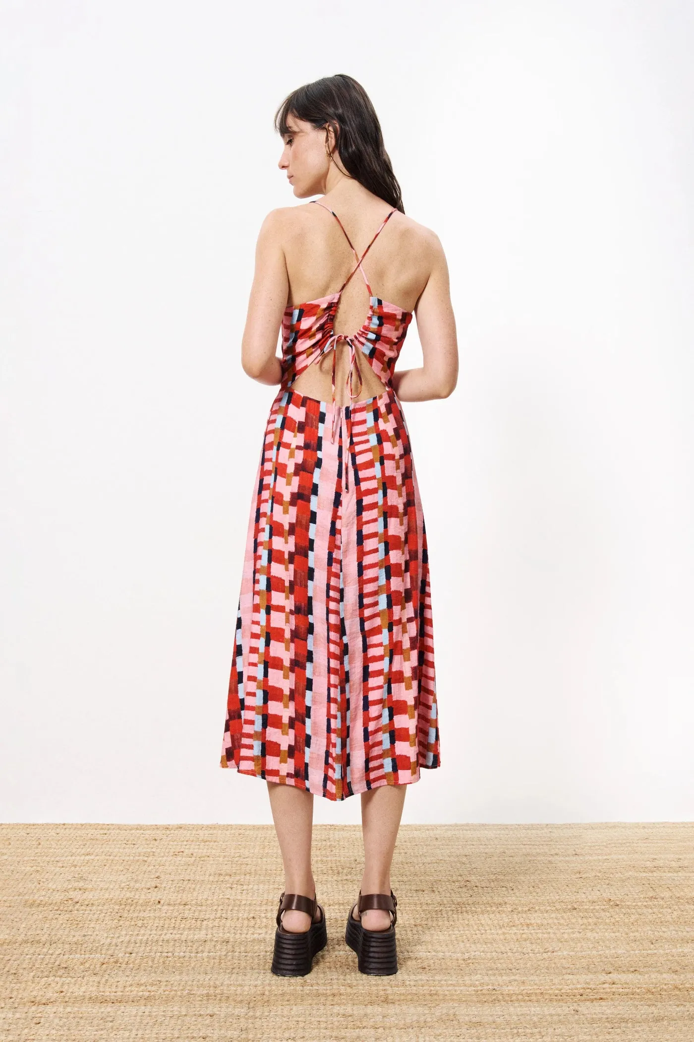 Light Fabrication knee-length AELIG ROUGE MIDI DRESS