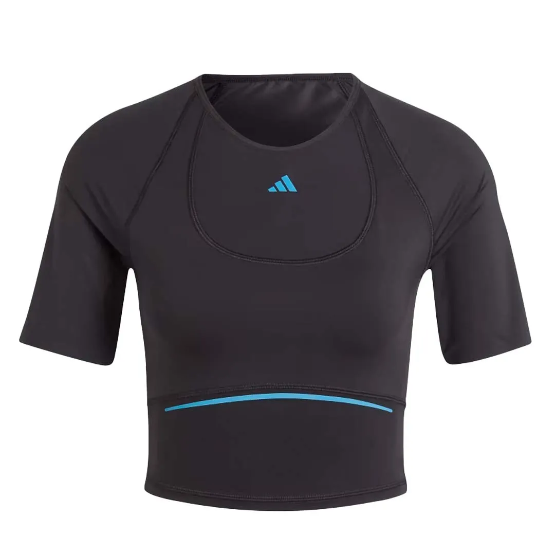 adidas - Women's HIIT Heat.Rdy Training Crop T-Shirt (HN5556) Flex Fit Design Adjustable Cuff System