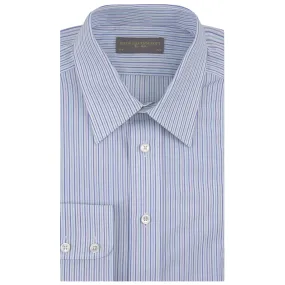 Edgy style Alex Blue and Green Engineered Stripe Shirt