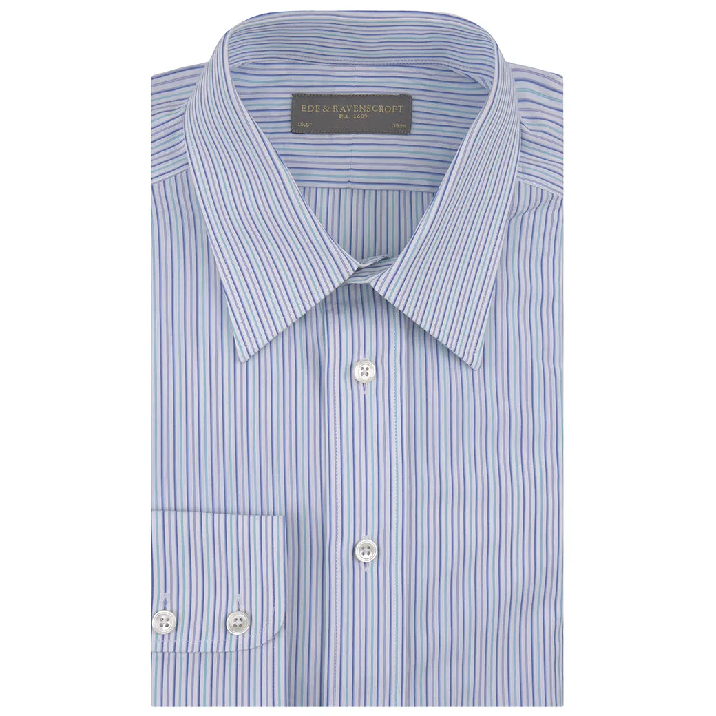 Edgy style Alex Blue and Green Engineered Stripe Shirt