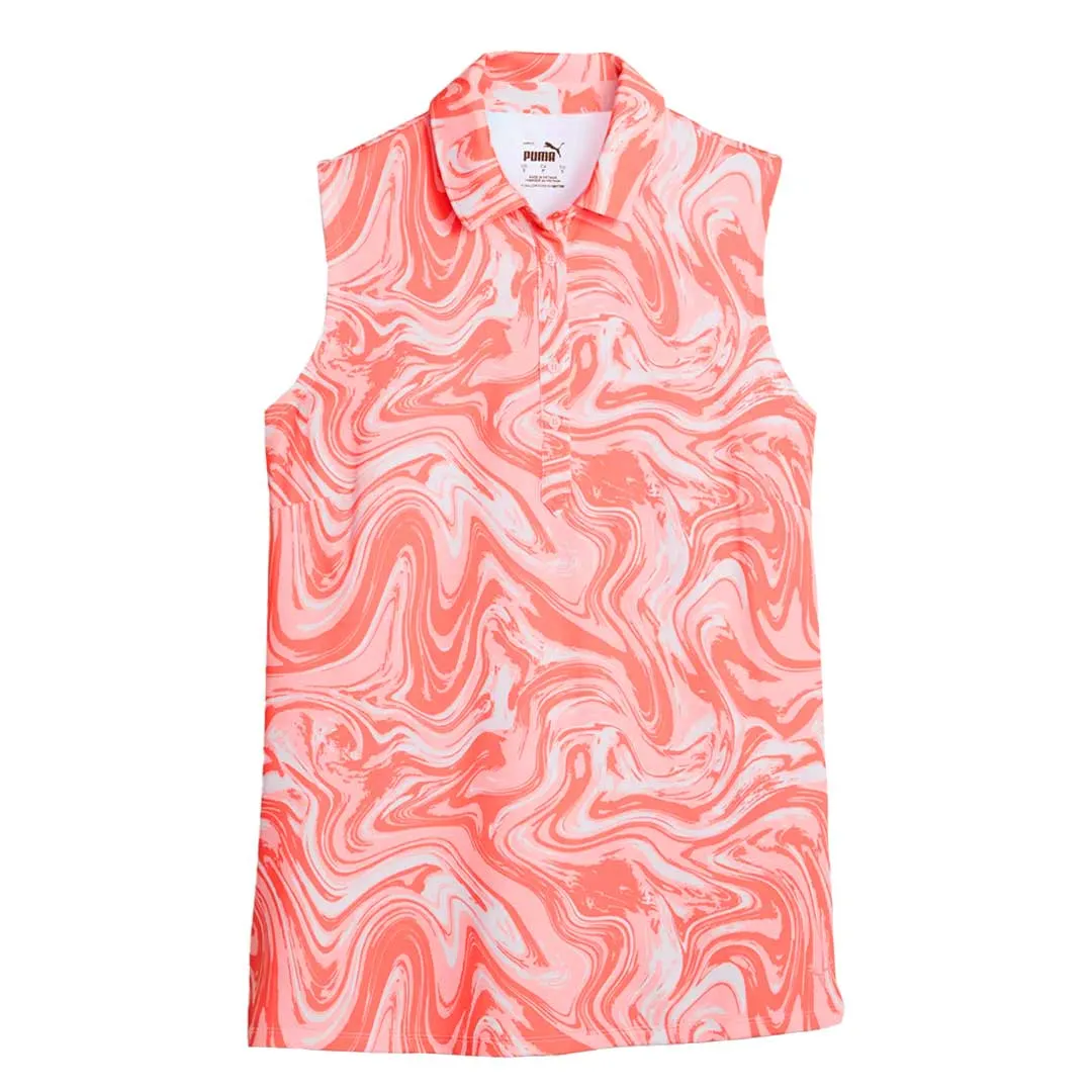 Sport Inspired Style Seamless Stitching Puma - Women's MATTR Sandstone Sleeveless Golf Polo (621634 02)