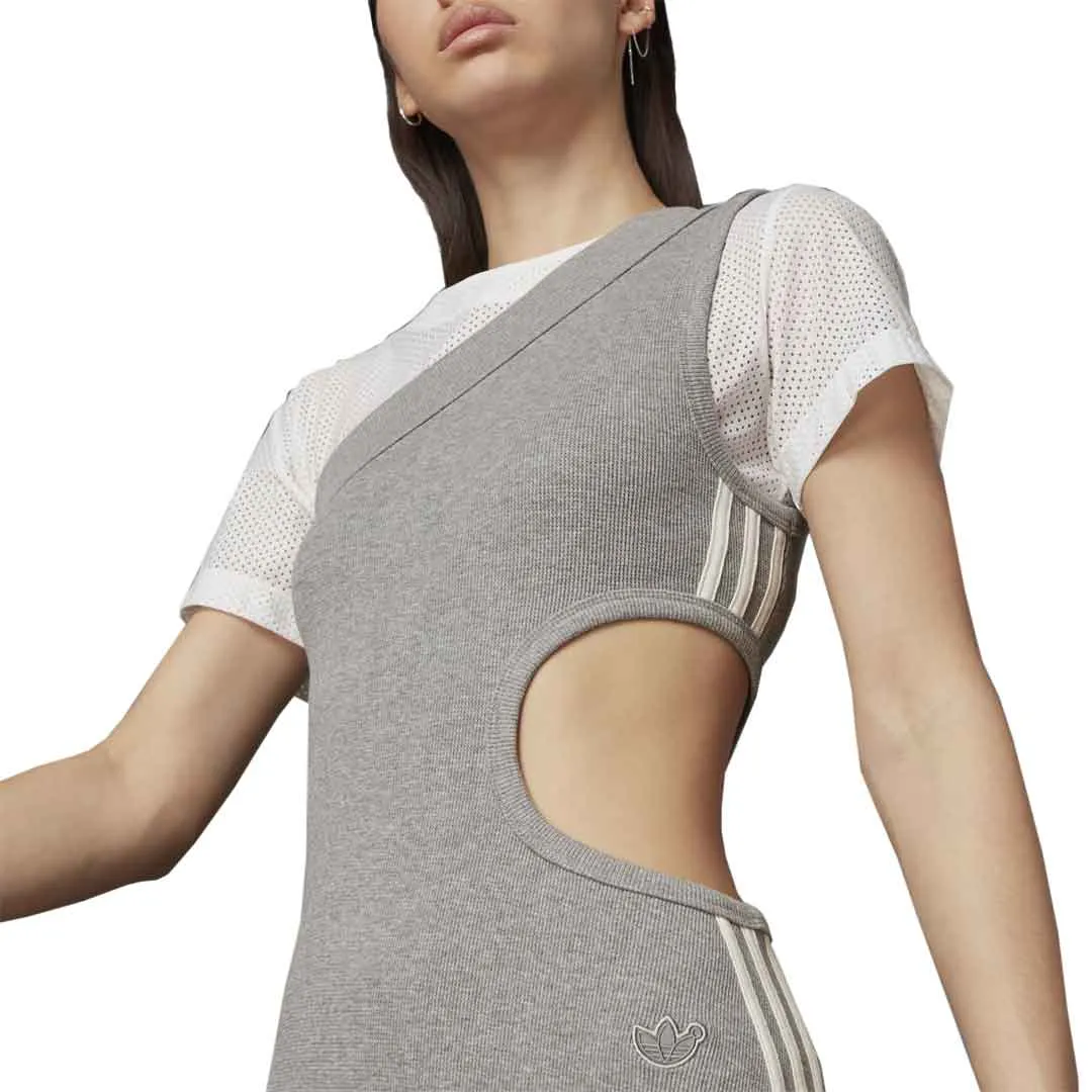 adidas - Women's Blue Version One Shoulder Dress (HE1470) Elasticized Waist