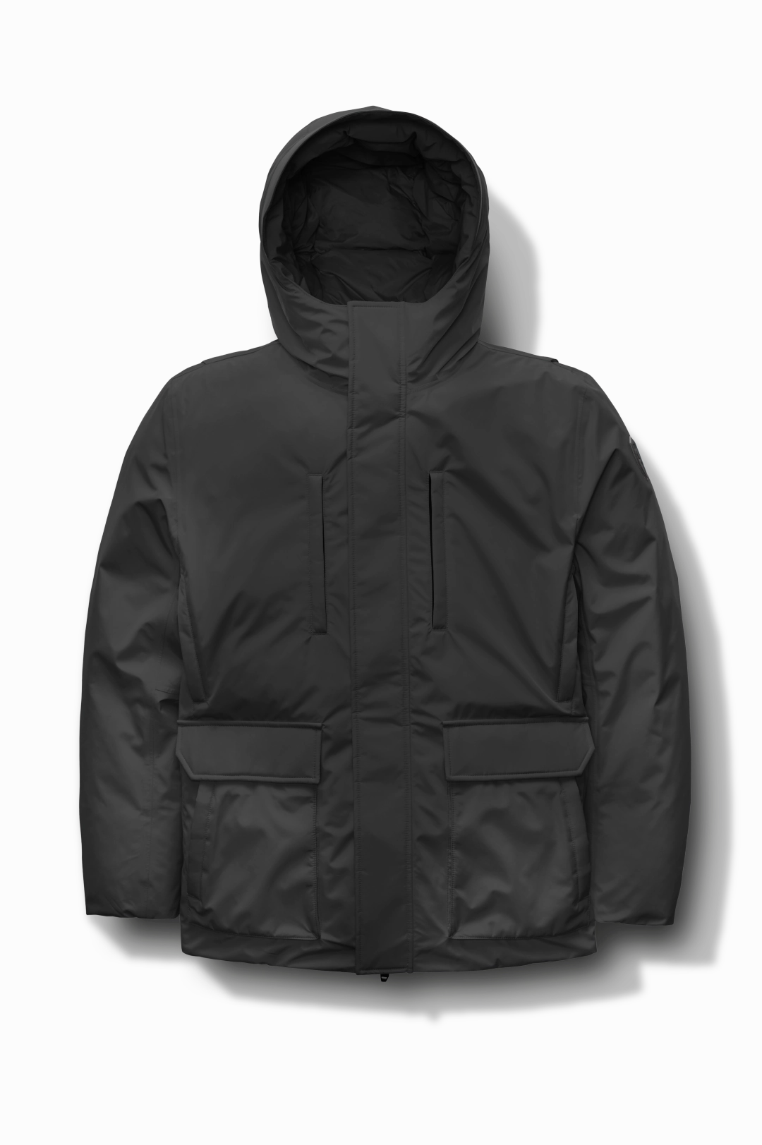 Many Pockets Neutral Fit Design Geo Men's Short Parka