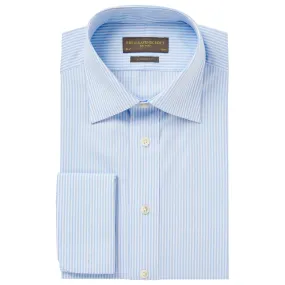 Andrew Pale Blue Bengal Stripe Shirt bohemian flair Seamless Sides