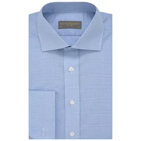 Angus Blue and White Prince of Wales Shirt Classic Comfort