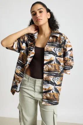 Animal Print Women's Resort Shirt Versatile Look