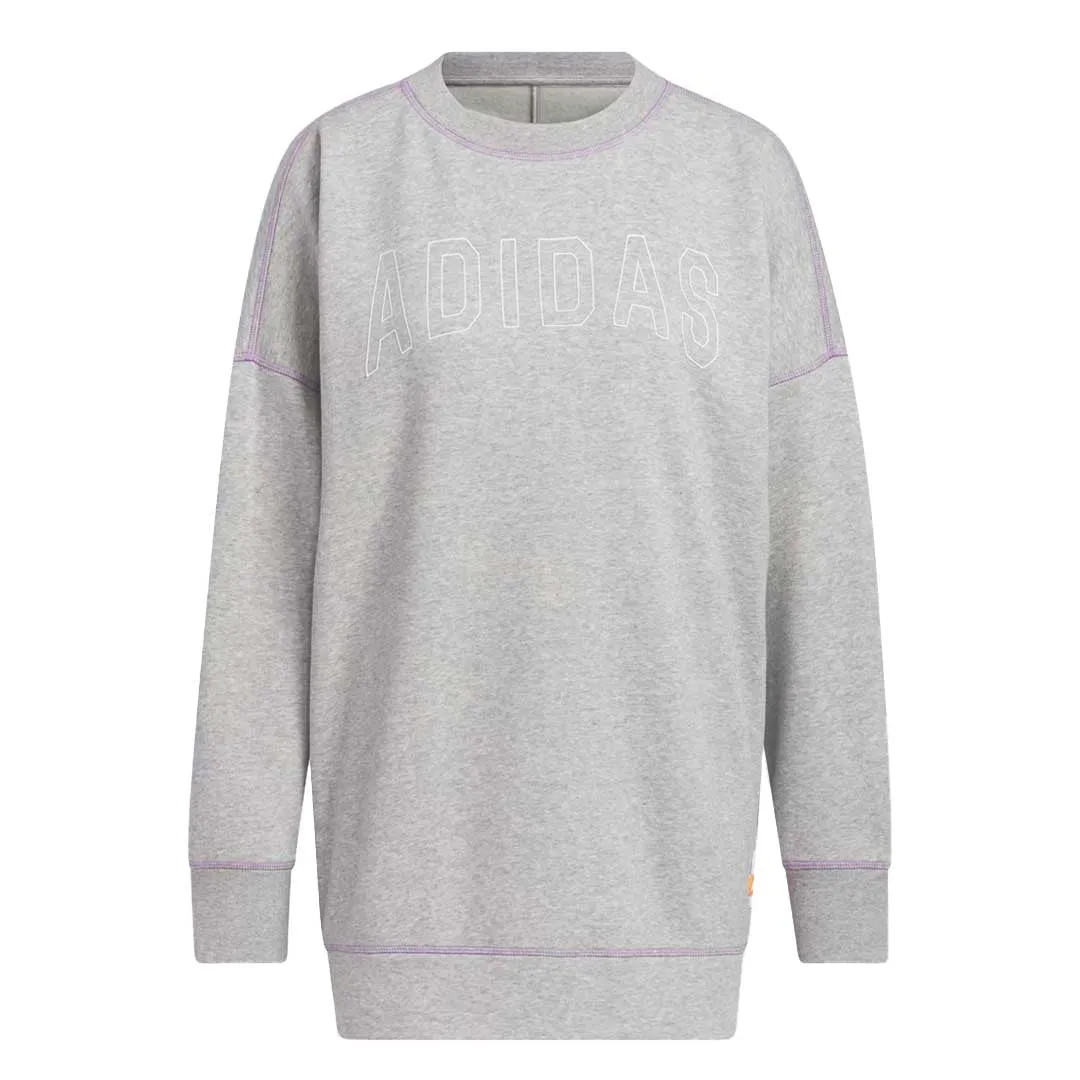 adidas - Women's Sport Statement Boyfriend Crew Sweatshirt (IC1645) ShrinkResistantFabric SlimSilhouette