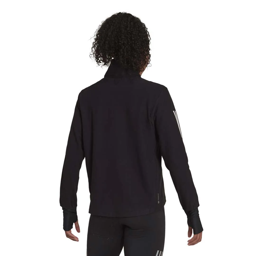 FlexFoldPackaging Layered Neckline adidas - Women's Own The Run Running 1/2 Zip Sweatshirt (HC6330)
