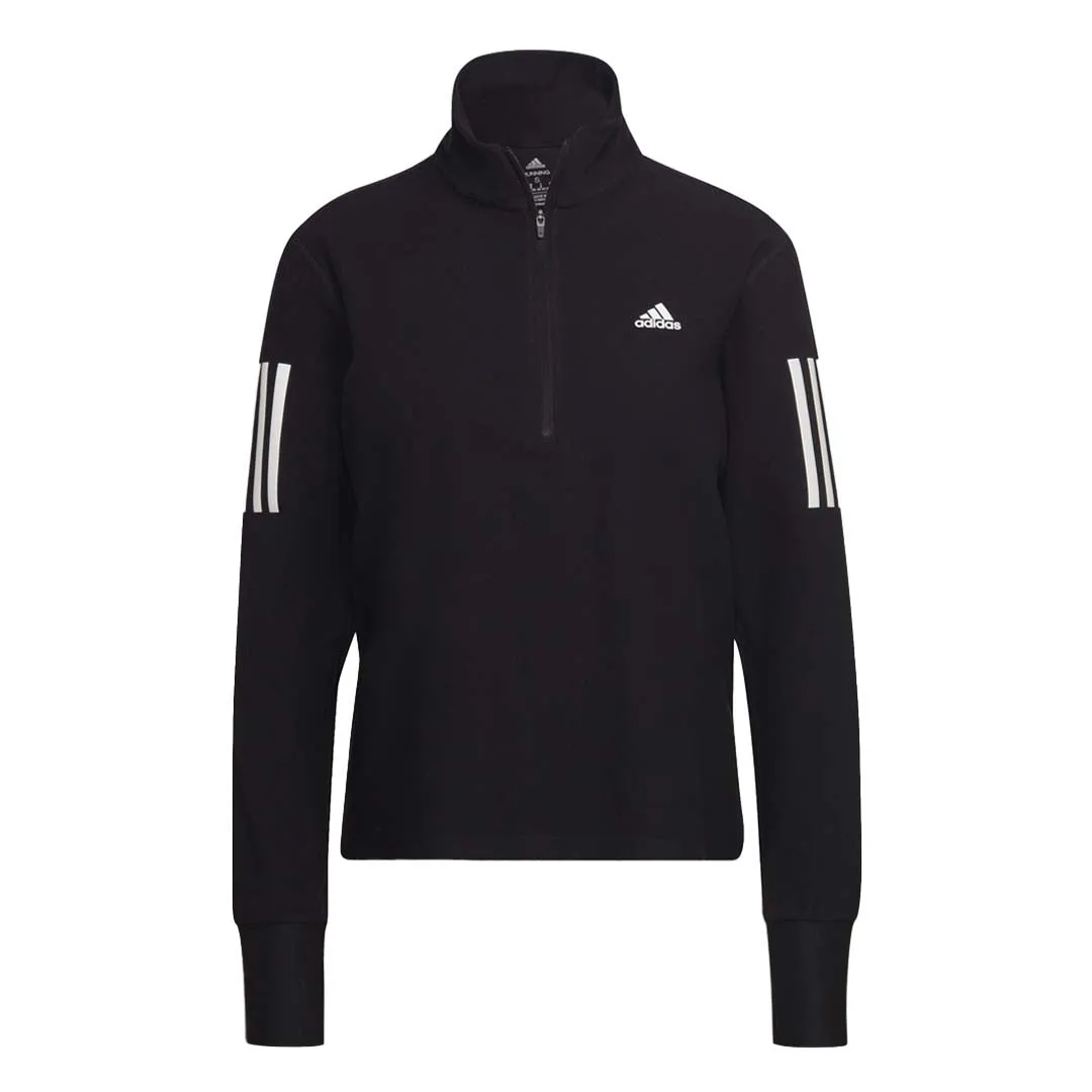adidas - Women's Own The Run Running 1/2 Zip Sweatshirt (HC6330) Oversized Silhouette