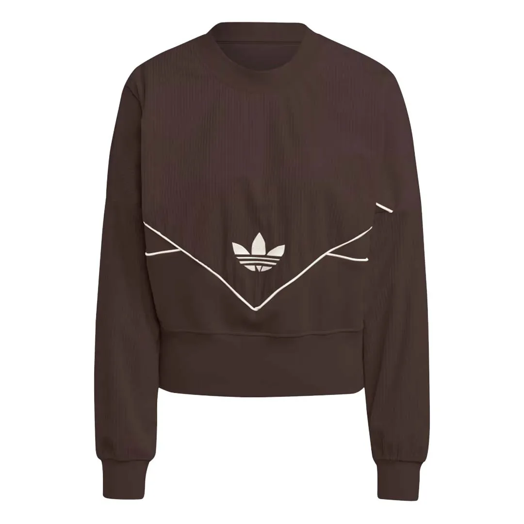 Flexible Elasticity Glow In Dark Trims adidas - Women's Corduroy Mix Material Sweatshirt (II8082)